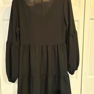Elegant Black Long Sleeve Dress